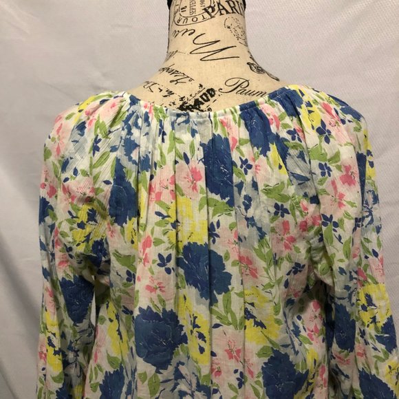 Chaps Tassel Pleated Peasant Tunic Top Belize S - Picture 7 of 10